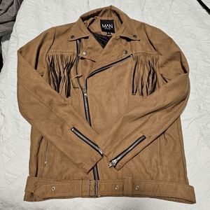 BooHooMan Fringe Biker Jacket